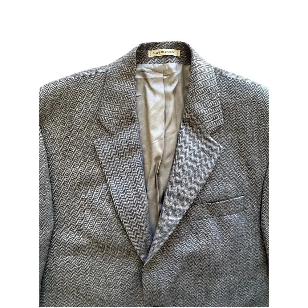 Lauren Ralph Lauren Lambswool Blazer Men's Size 40R Brown Herringbone Two Button